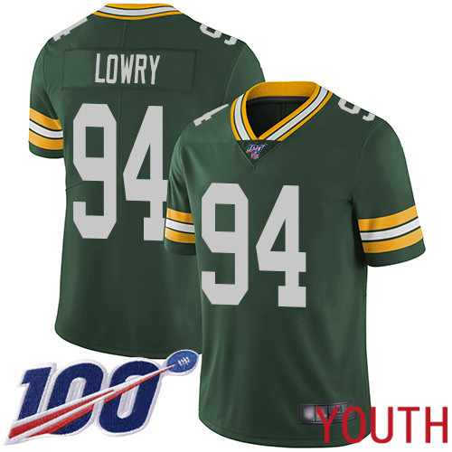 Green Bay Packers Limited Green Youth #94 Lowry Dean Home Jersey Nike NFL 100th Season Vapor Untouchable
